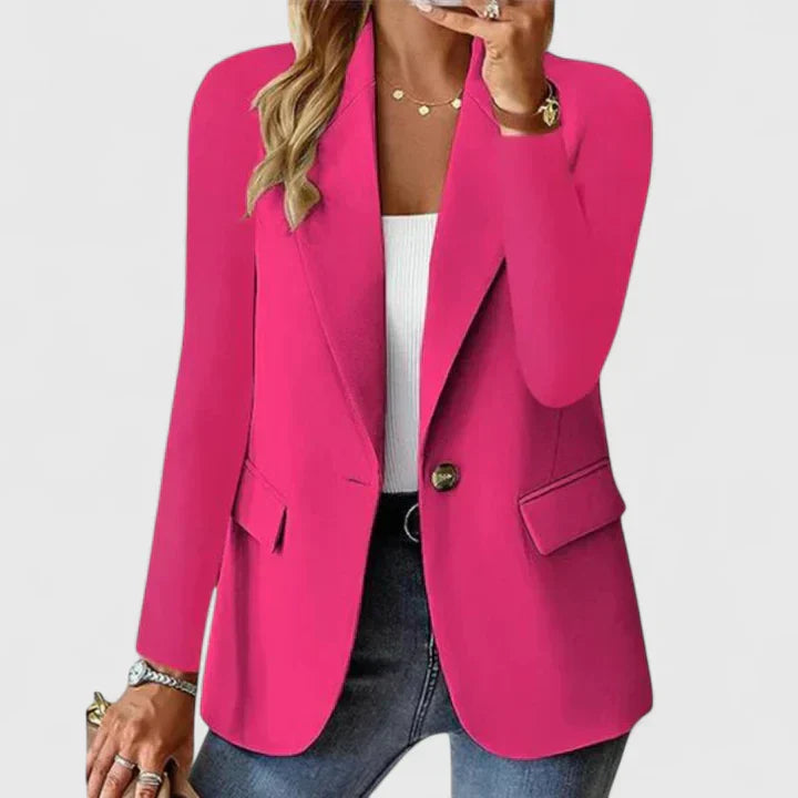 Harlow | Women's Open Front Blazer with Gold Button Detail