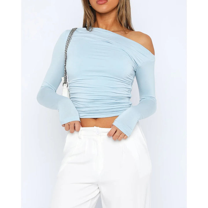 Nova | Ruched Long Sleeve Off Shoulder Top