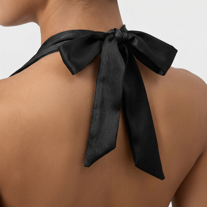 Bianca | Halter Neck Dress with Ruched Body and Ruffle Hem