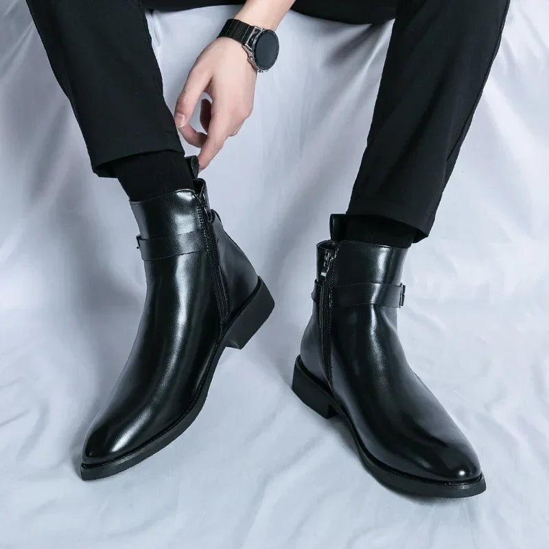 Dante | Men's Chelsea Boots Zip Buckle Dress Ankle