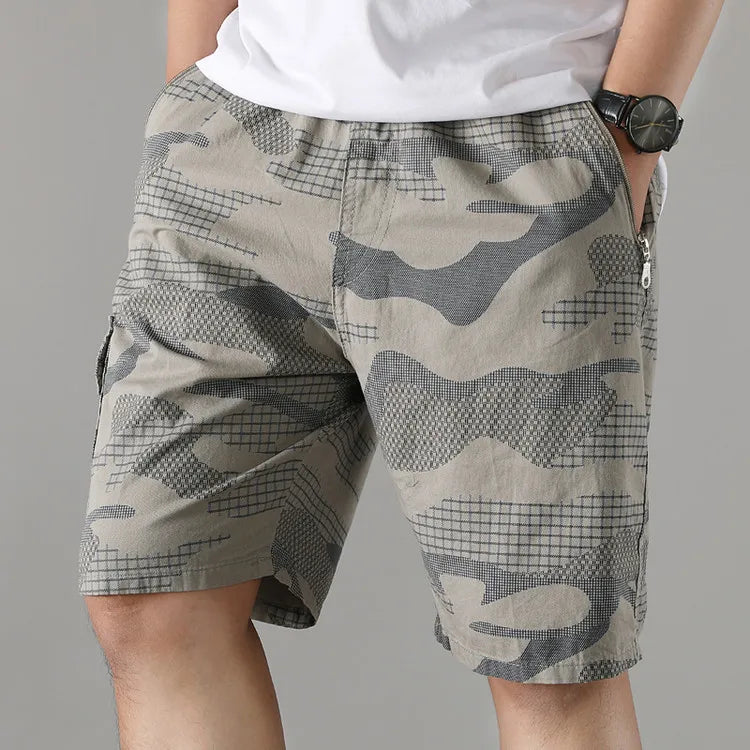 Bramwell | Men's Cargo Shorts – Camo Print Stretch Cotton Design