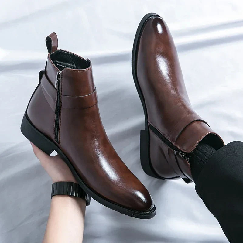 Dante | Men's Chelsea Boots Zip Buckle Dress Ankle