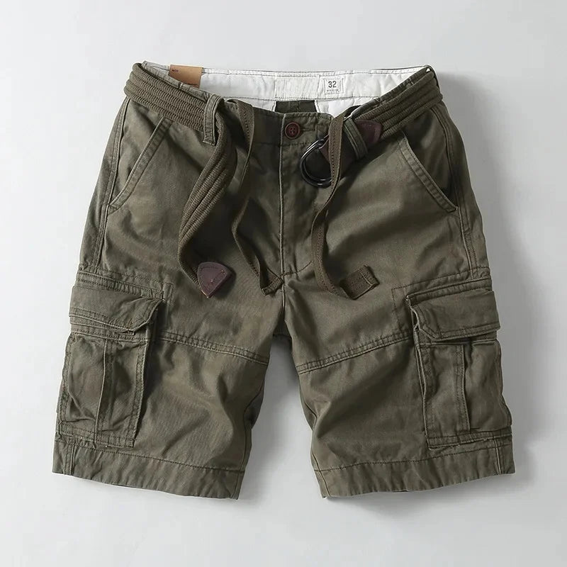 Harlan | Men's Cargo Shorts – Built-In Canvas Belt Design