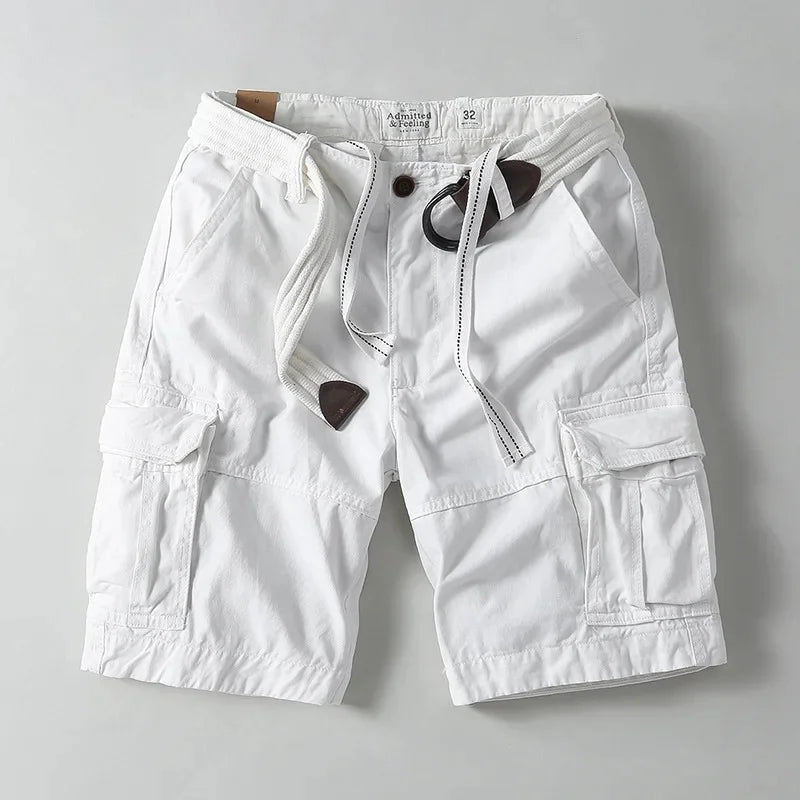 Harlan | Men's Cargo Shorts – Built-In Canvas Belt Design