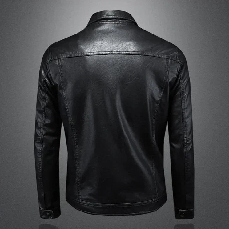 Truxton | Snap Button Trucker Style Men's Leather Jackets
