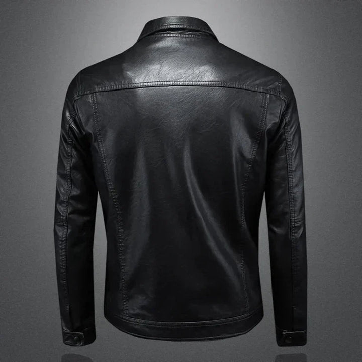 Truxton | Snap Button Trucker Style Men's Leather Jackets