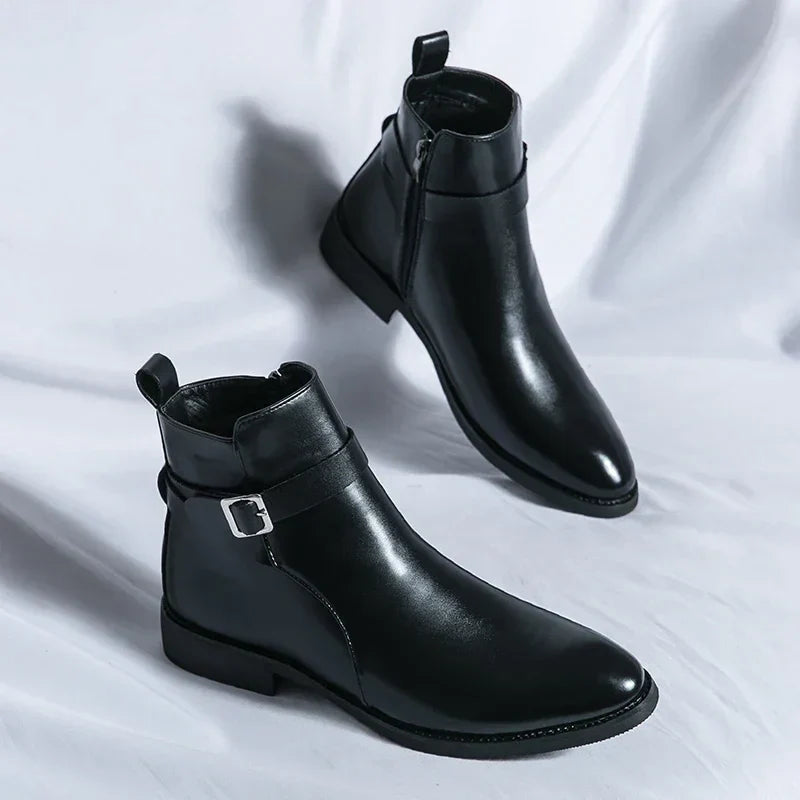 Dante | Men's Chelsea Boots Zip Buckle Dress Ankle