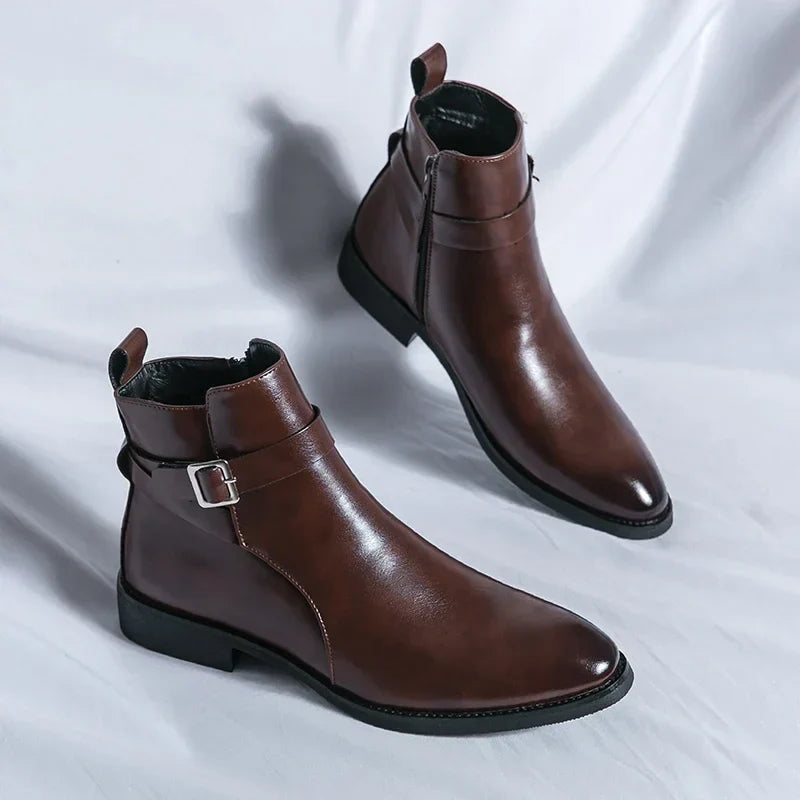 Dante | Men's Chelsea Boots Zip Buckle Dress Ankle