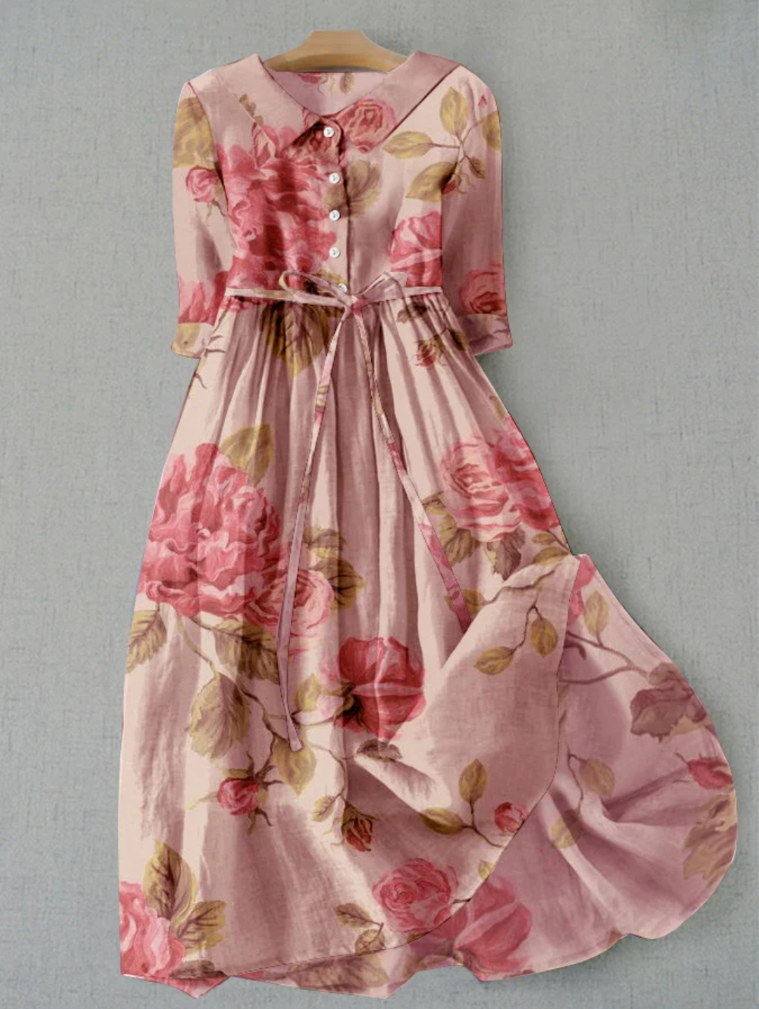Jardine | Floral Print Belted Midi Summer Dress