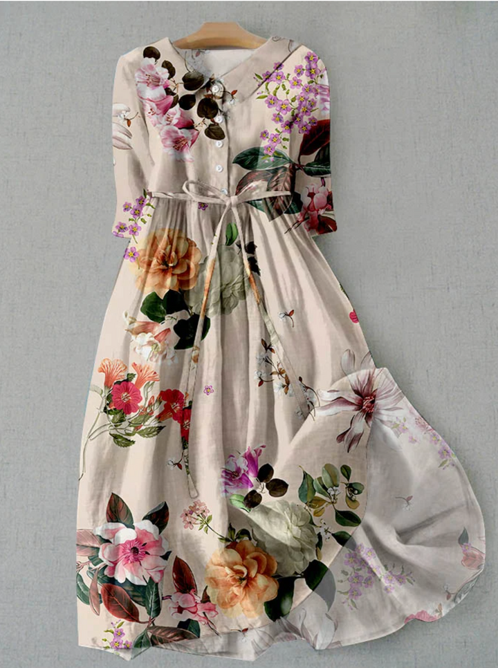 Jardine | Floral Print Belted Midi Summer Dress