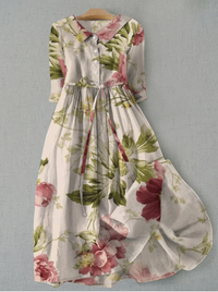 Jardine | Floral Print Belted Midi Summer Dress