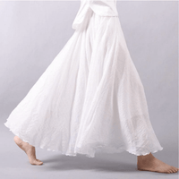 Ethereal | Flowing Double Layer Linen Maxi Skirt