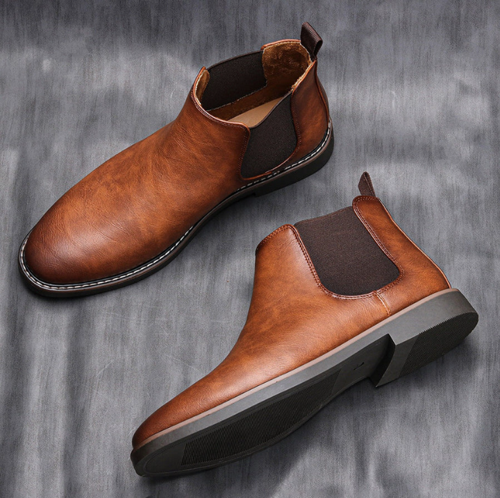 Benson | Men's Chelsea Boots Burnished Leather Slim
