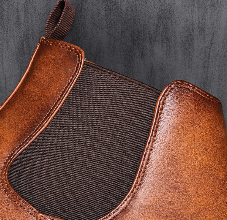 Benson | Men's Chelsea Boots Burnished Leather Slim