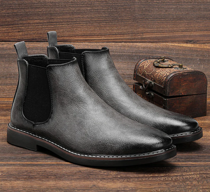 Benson | Men's Chelsea Boots Burnished Leather Slim