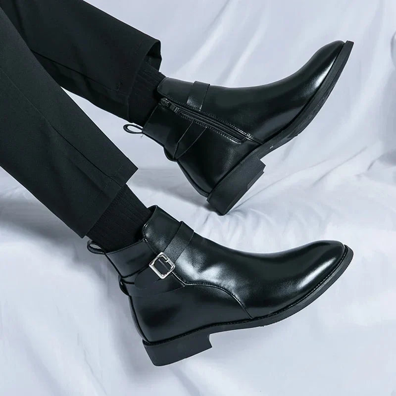 Dante | Men's Chelsea Boots Zip Buckle Dress Ankle