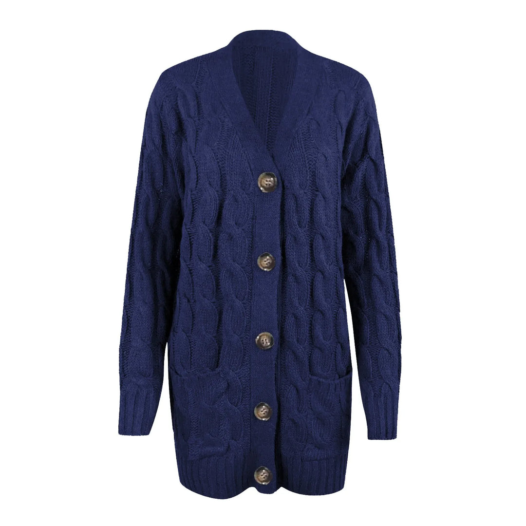 Brennan | Cable Knit Button-Down Pocket Women's Cardigans