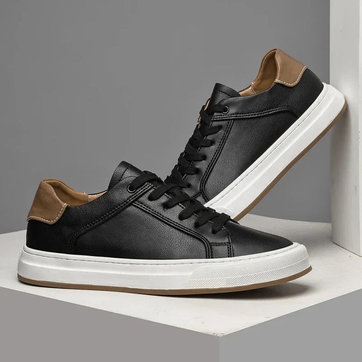 Dalton | Clean Leather Low-Top Men's Sneakers with Contrast Heel Tab