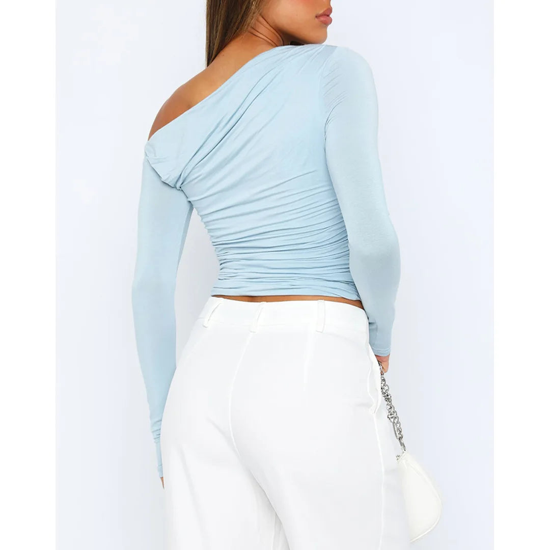 Nova | Ruched Long Sleeve Off Shoulder Top