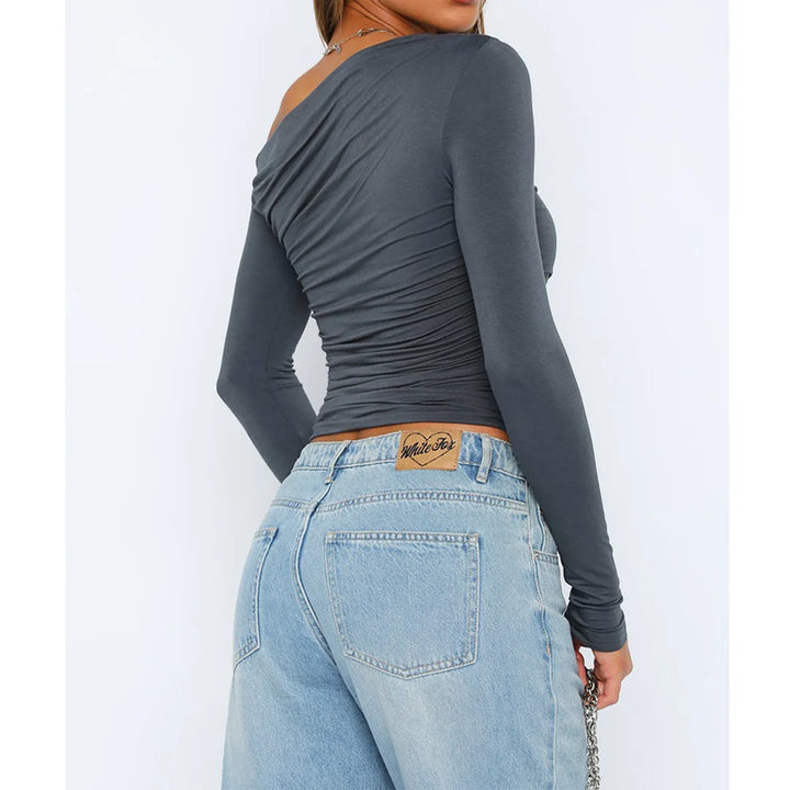Nova | Ruched Long Sleeve Off Shoulder Top