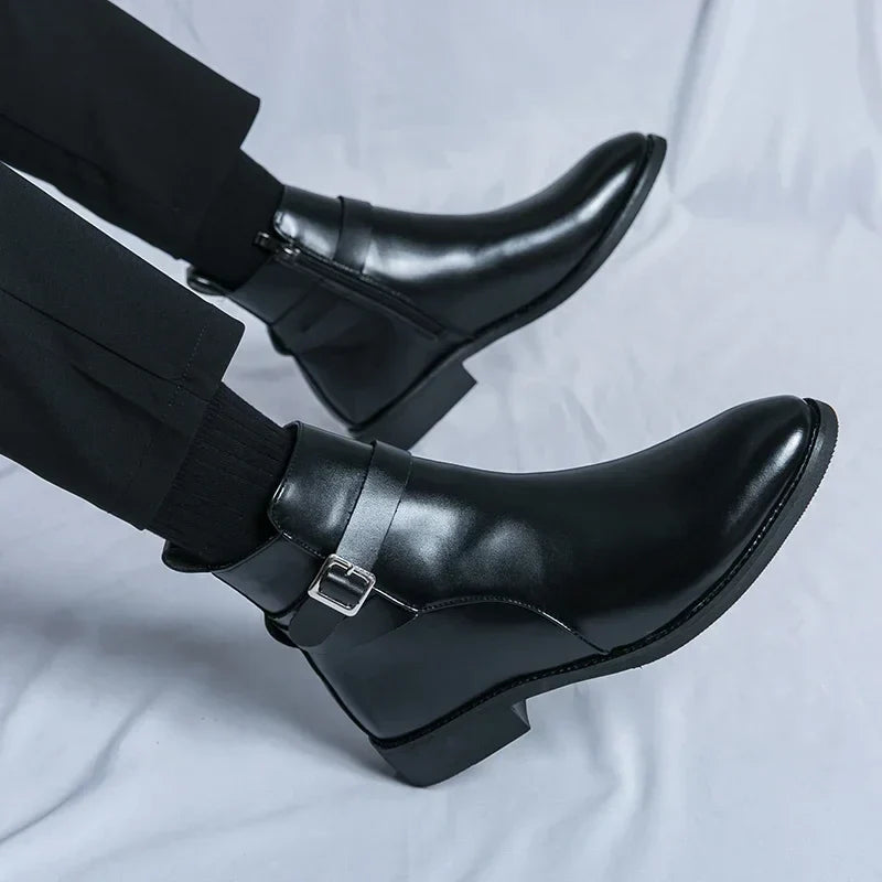 Dante | Men's Chelsea Boots Zip Buckle Dress Ankle