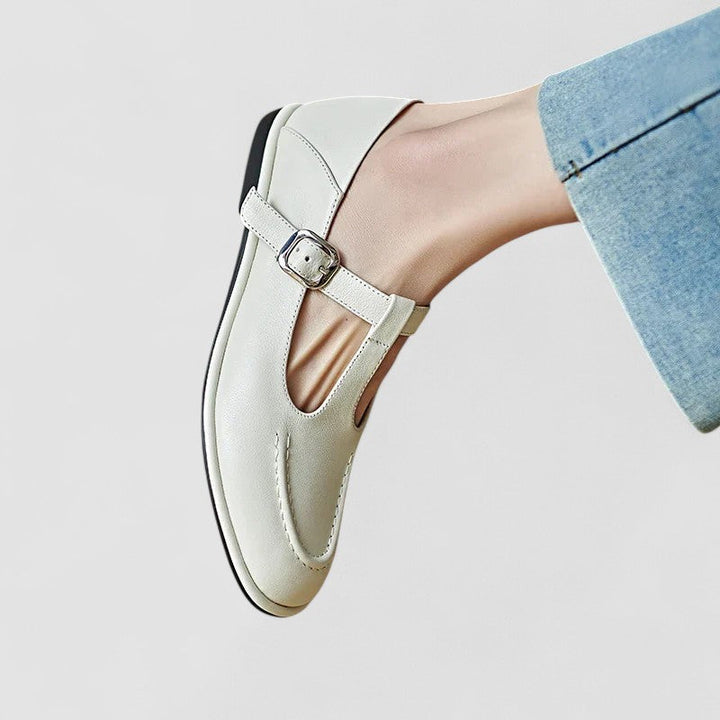 Reese | Classic T-Bar Mary Jane Flats with Buckle Strap