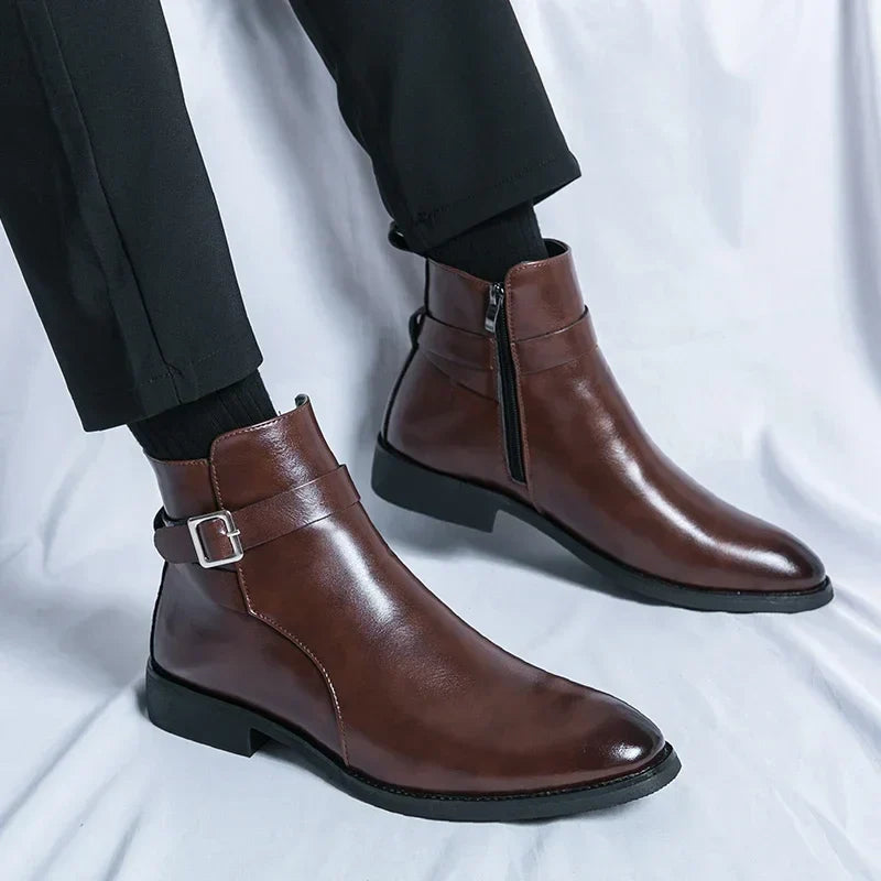 Dante | Men's Chelsea Boots Zip Buckle Dress Ankle