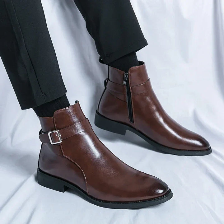 Dante | Men's Chelsea Boots Zip Buckle Dress Ankle