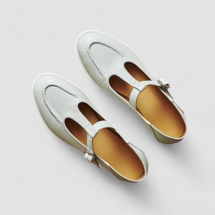 Reese | Classic T-Bar Mary Jane Flats with Buckle Strap