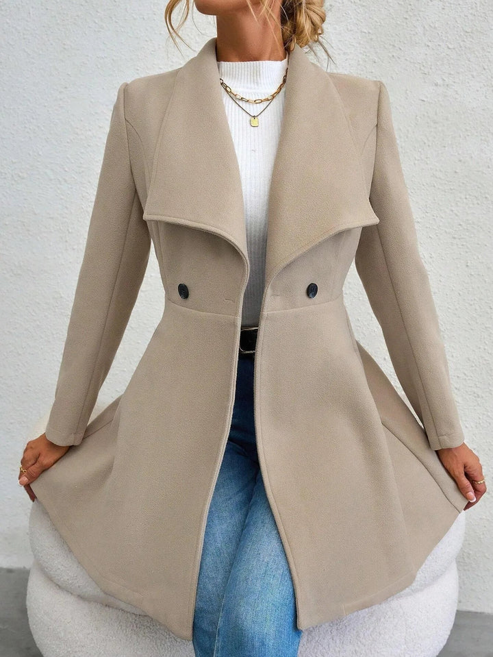 Everly | Women's Fitted Flare Hem Longline Coat