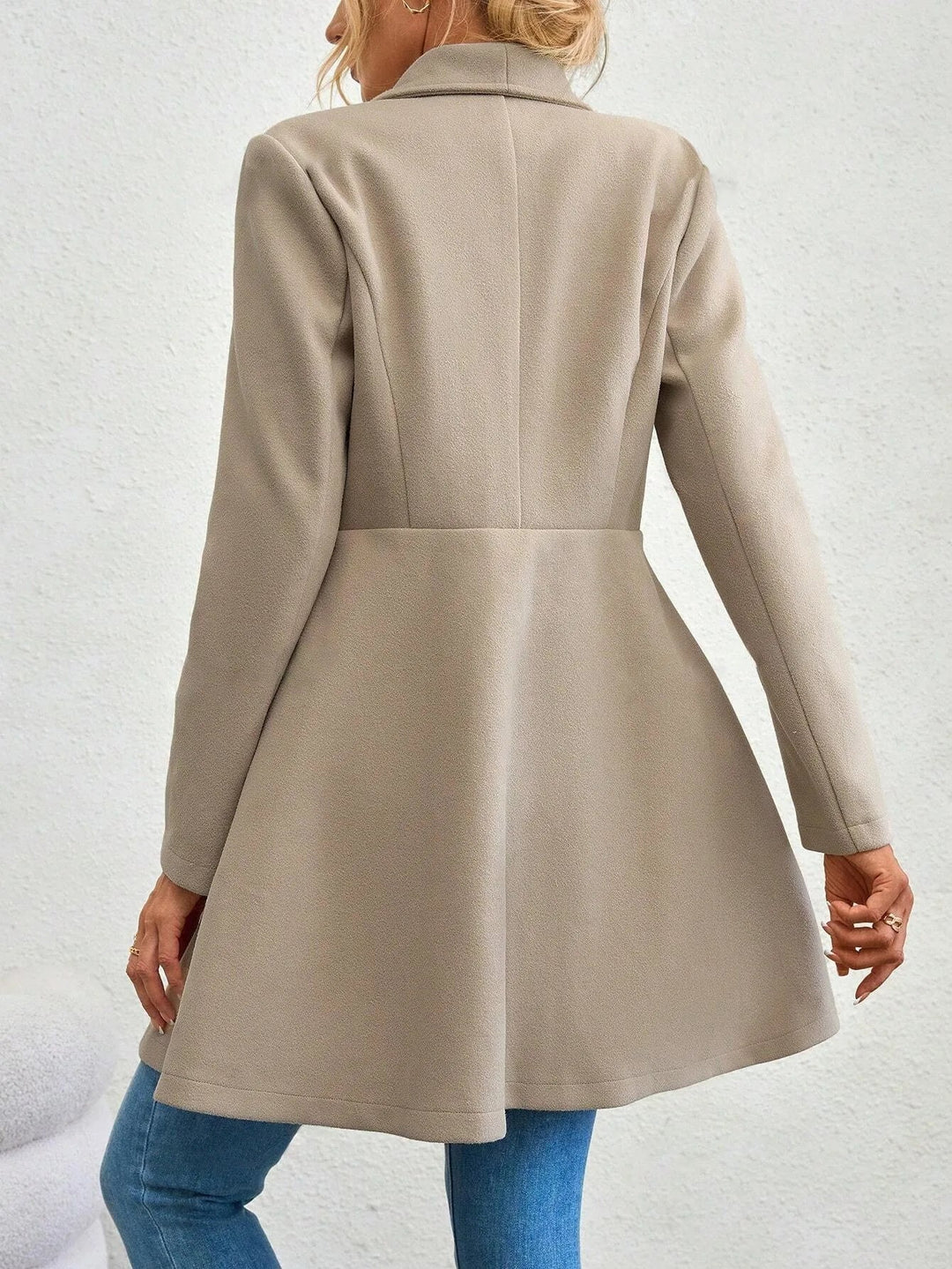 Everly | Women's Fitted Flare Hem Longline Coat