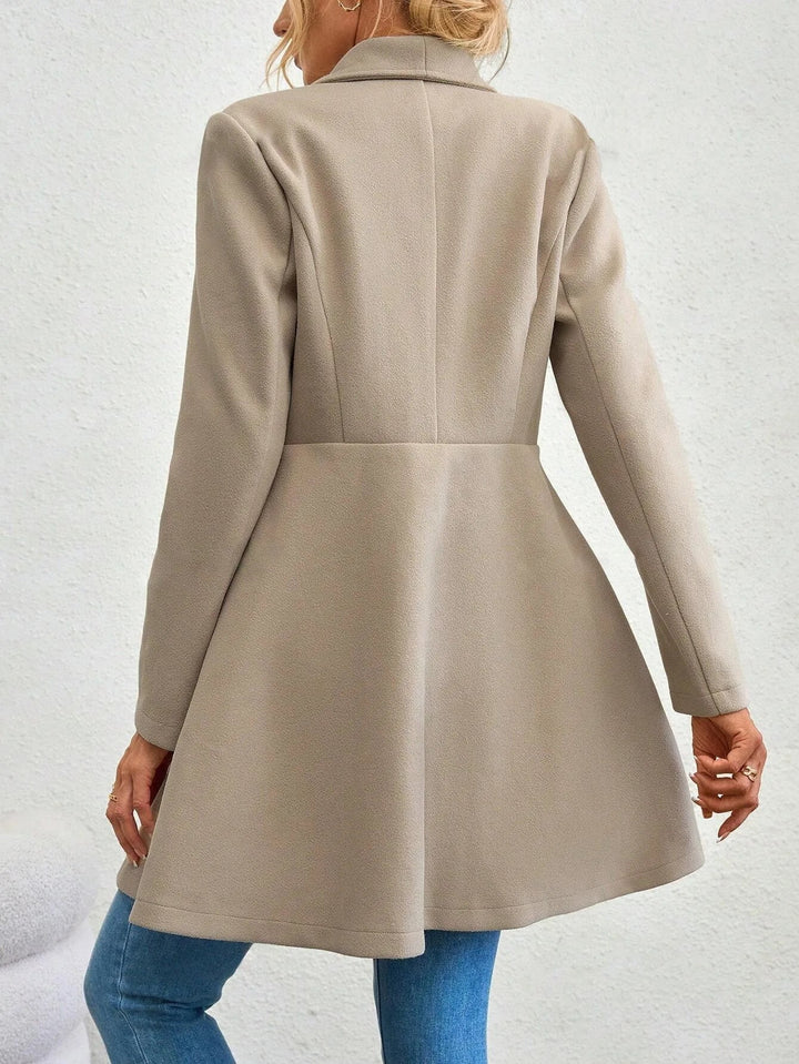 Everly | Women's Fitted Flare Hem Longline Coat