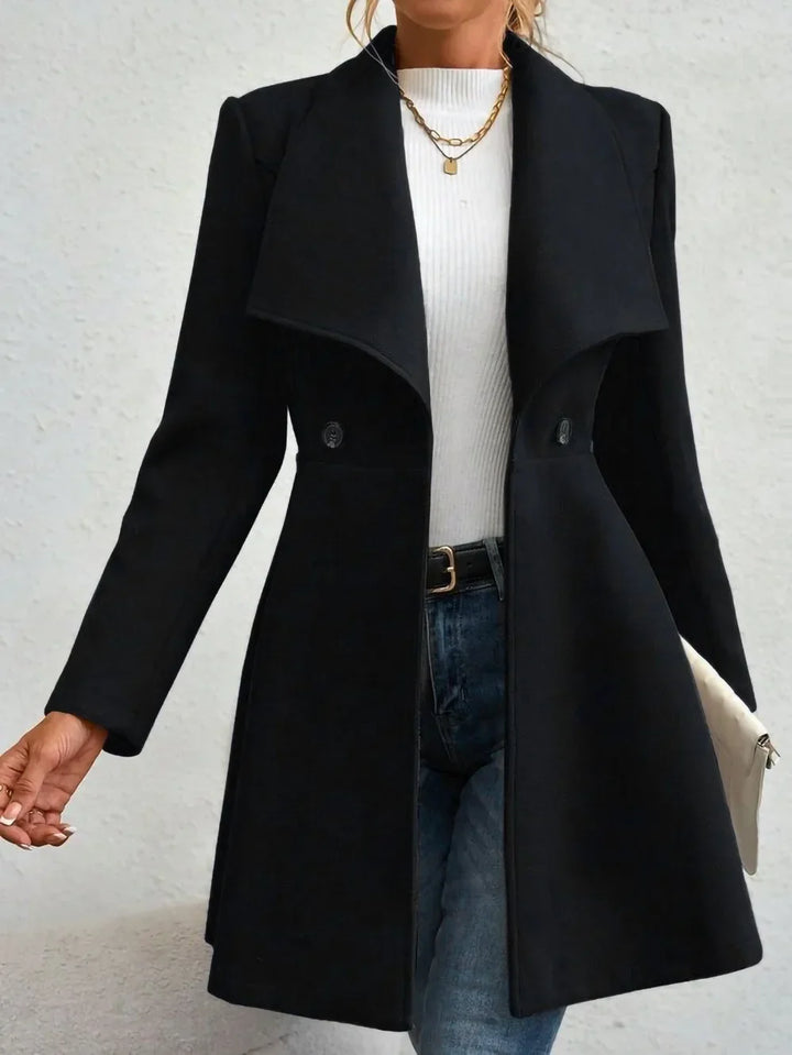 Everly | Women's Fitted Flare Hem Longline Coat