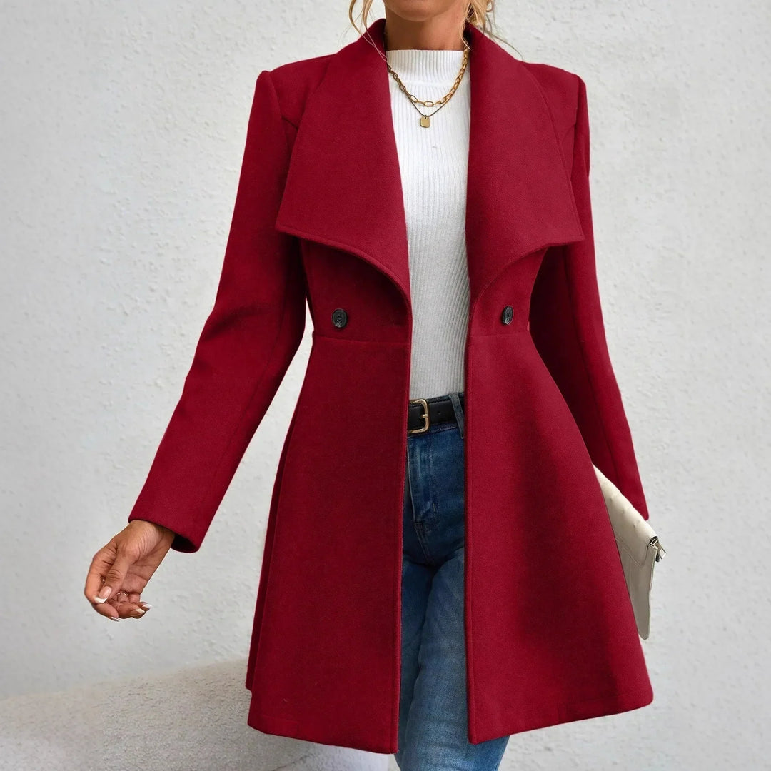 Everly | Women's Fitted Flare Hem Longline Coat