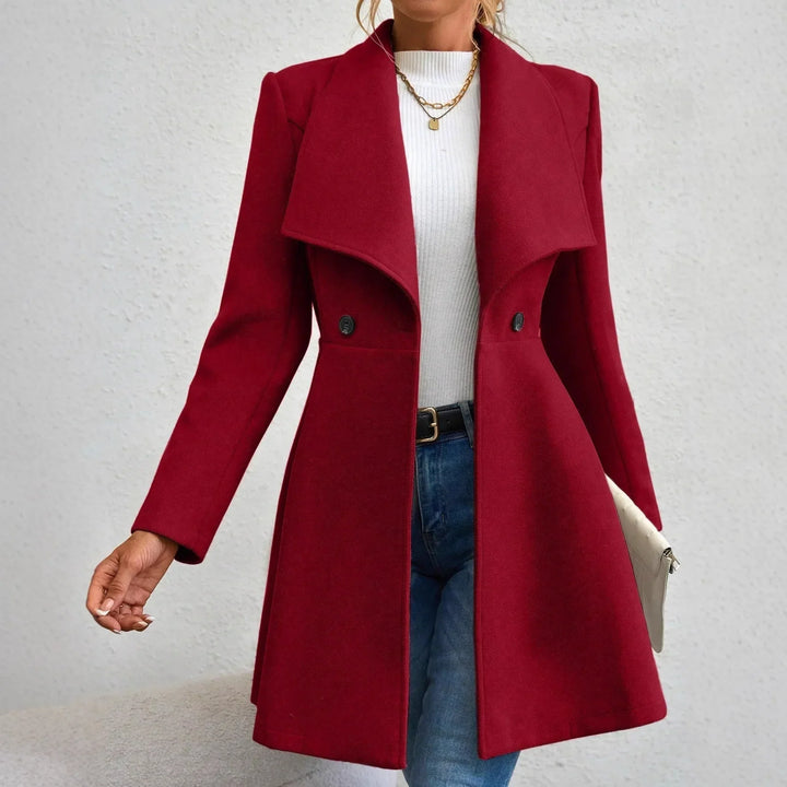 Everly | Women's Fitted Flare Hem Longline Coat