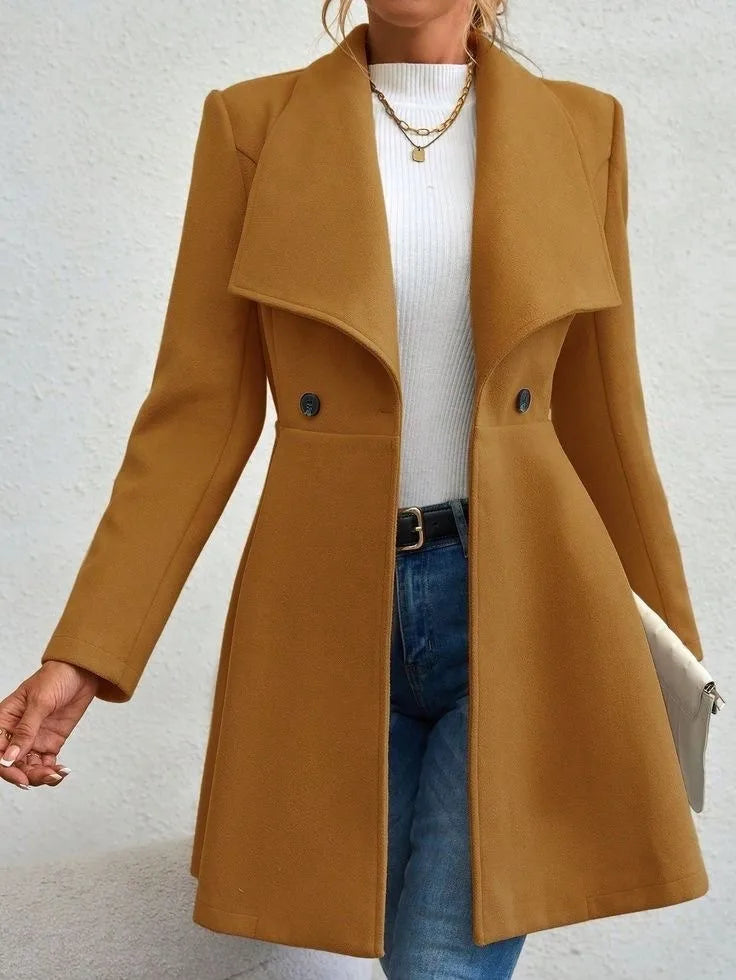 Everly | Women's Fitted Flare Hem Longline Coat