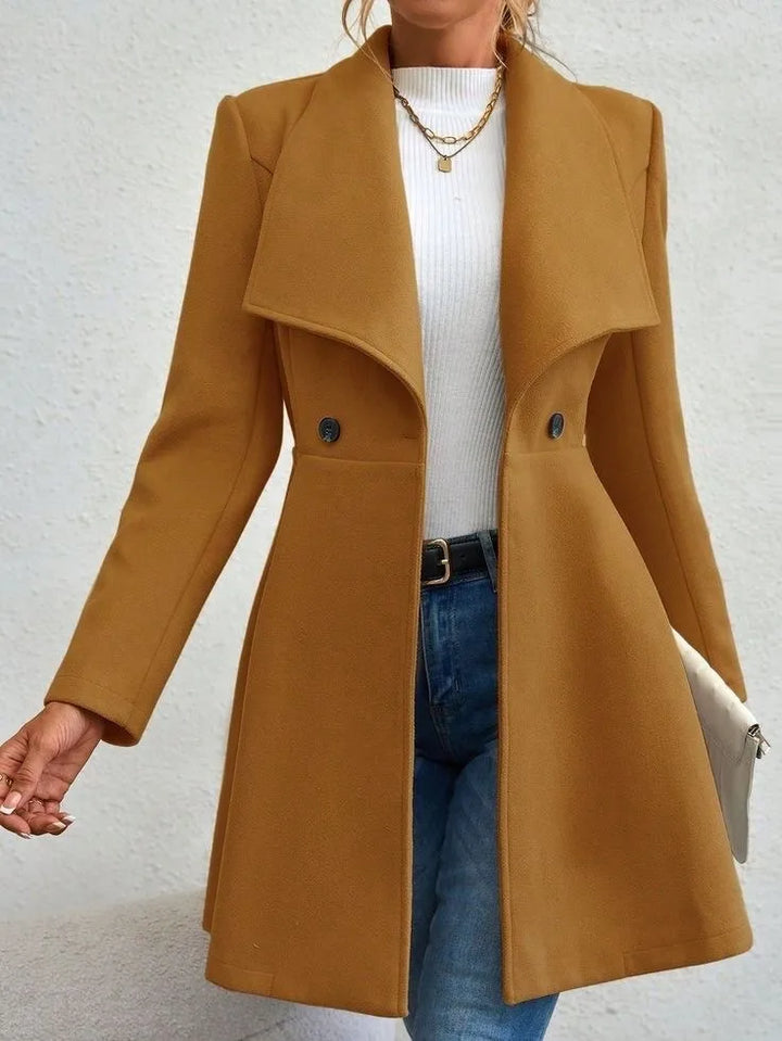 Everly | Women's Fitted Flare Hem Longline Coat