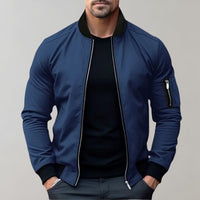 Stanley | Slim Fit Contrast Trim Zip-Up Bomber Jackets for Men