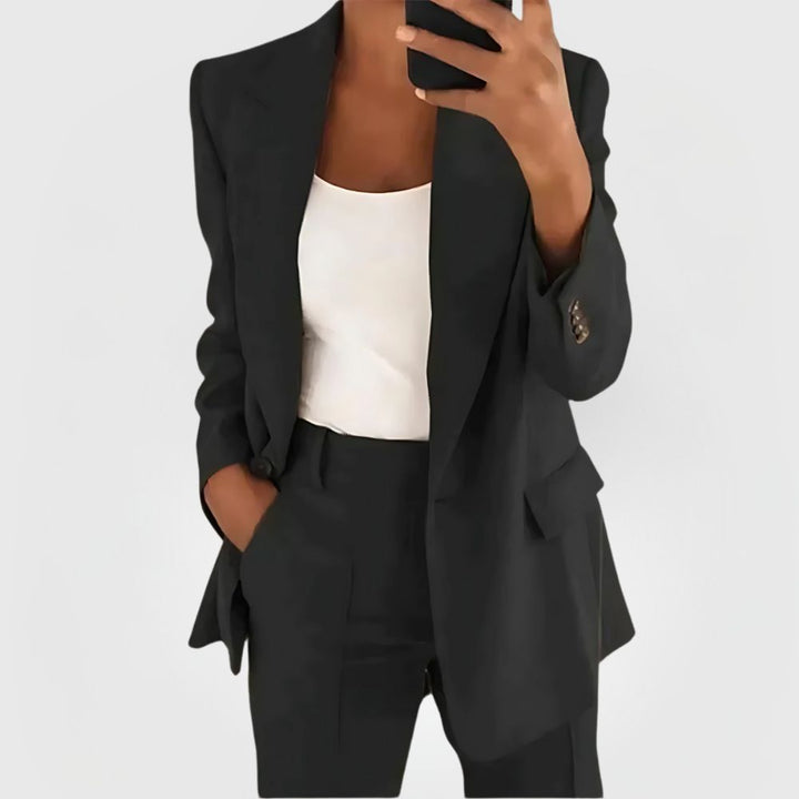 Maxine | Women's Open Front Blazer with Tailored Flap Pockets