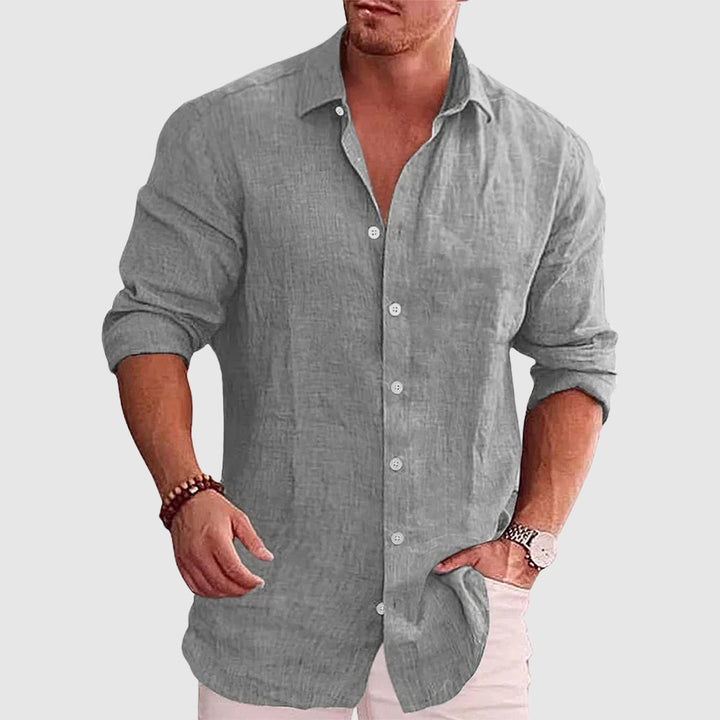 Theodore | Relaxed Spread Collar Linen Mens Smart Casual Shirt