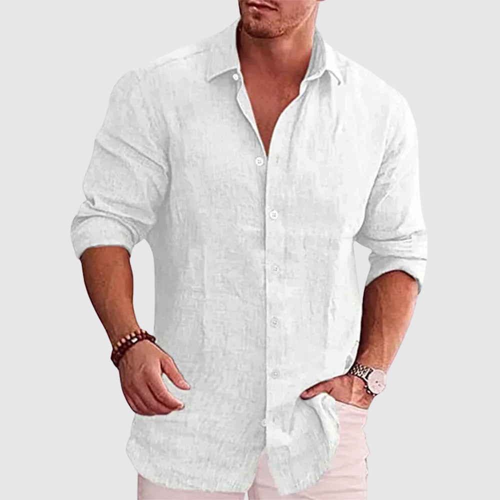 Theodore | Relaxed Spread Collar Linen Mens Smart Casual Shirt