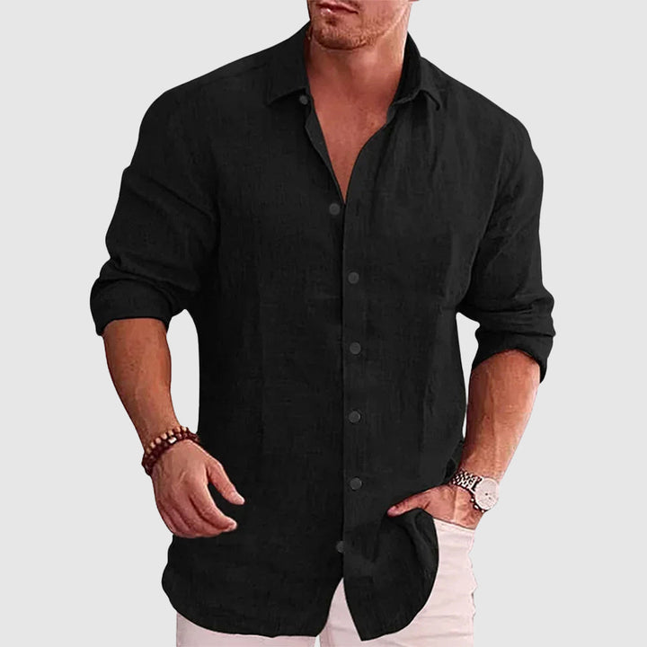 Theodore | Relaxed Spread Collar Linen Mens Smart Casual Shirt