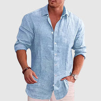 Theodore | Relaxed Spread Collar Linen Mens Smart Casual Shirt