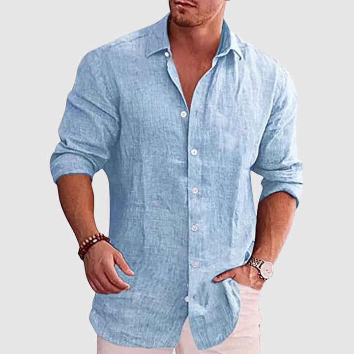 Theodore | Relaxed Spread Collar Linen Mens Smart Casual Shirt