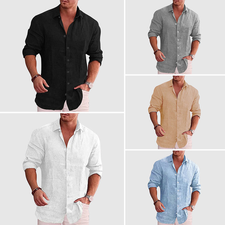 Theodore | Relaxed Spread Collar Linen Mens Smart Casual Shirt