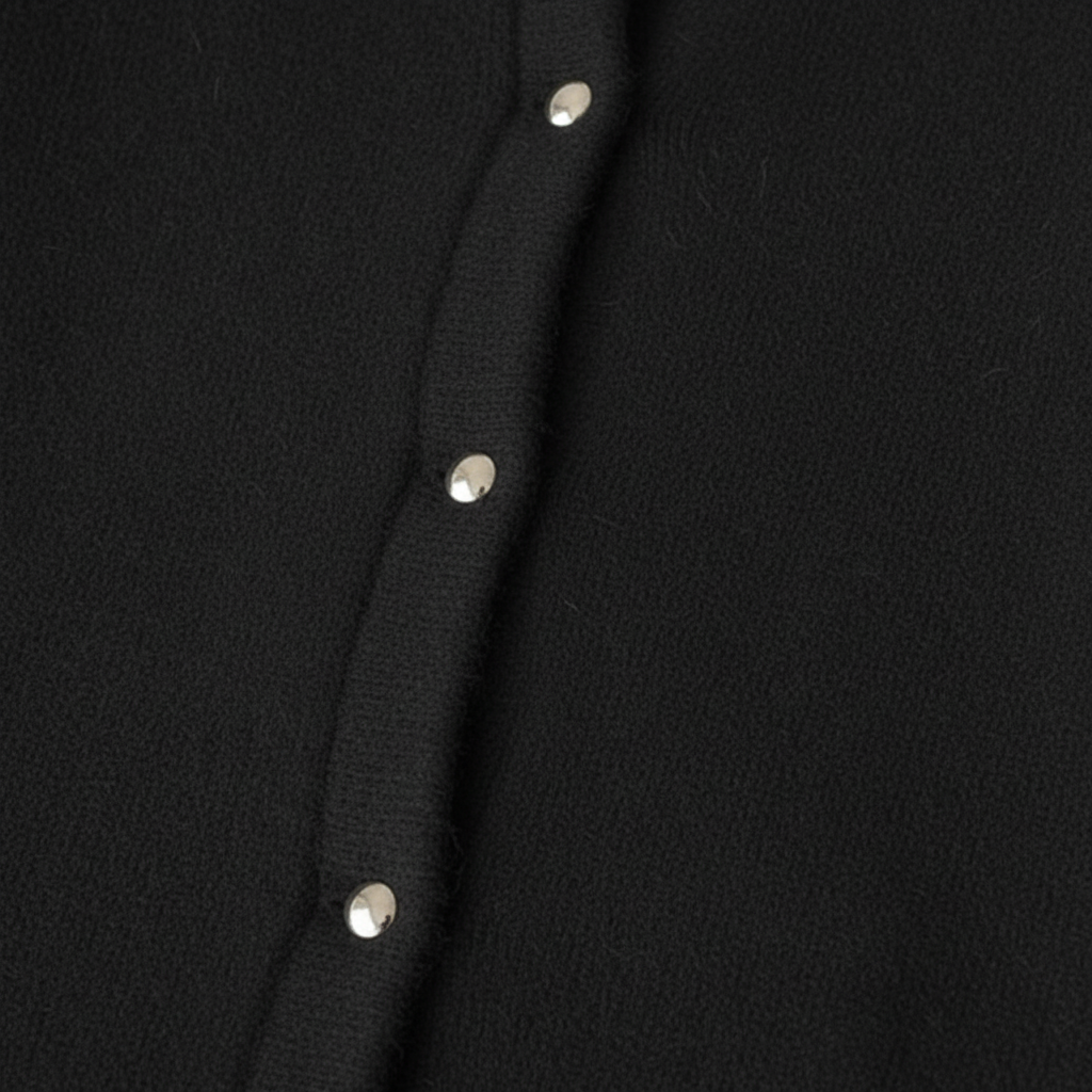 Rebecca | Longline Collarless Snap-Button Women's Cardigans