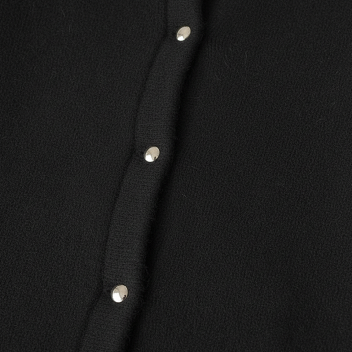 Rebecca | Longline Collarless Snap-Button Women's Cardigans