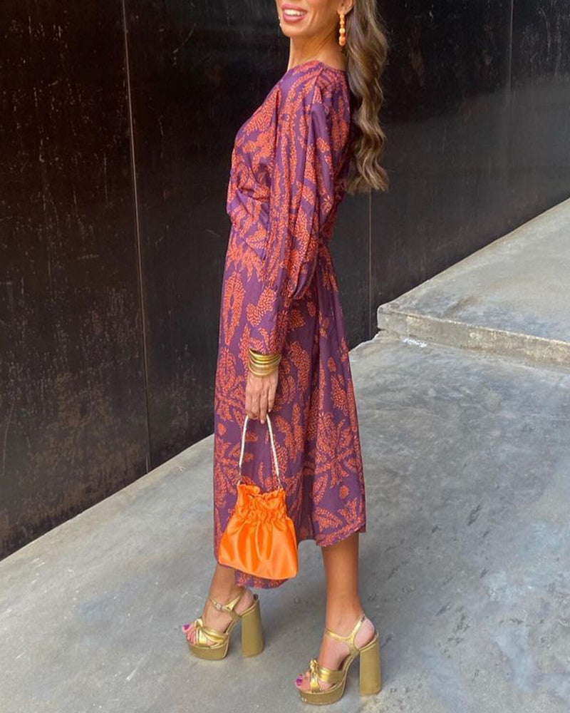 Indra | Paisley Print Twist-Front Midi Summer Dress
