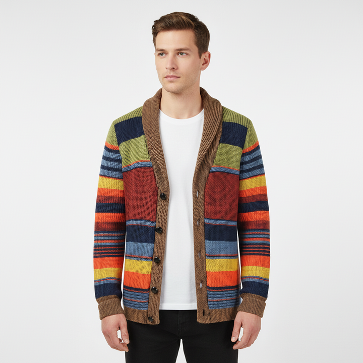 Marius | Striped Shawl Collar Men's Cardigans