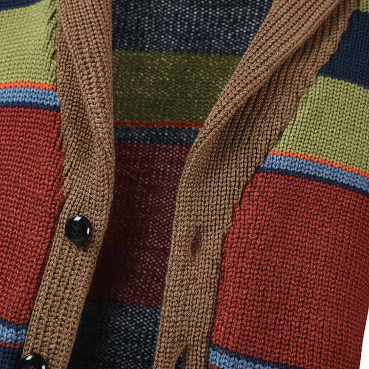 Marius | Striped Shawl Collar Men's Cardigans